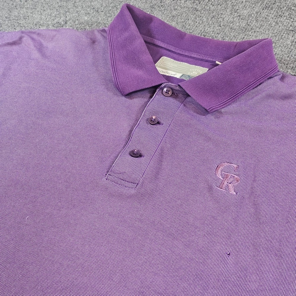 Cutter & Buck Mens XXXL Purple CB DryTec Polo Shirt Short Sleeve Golf Top Logo